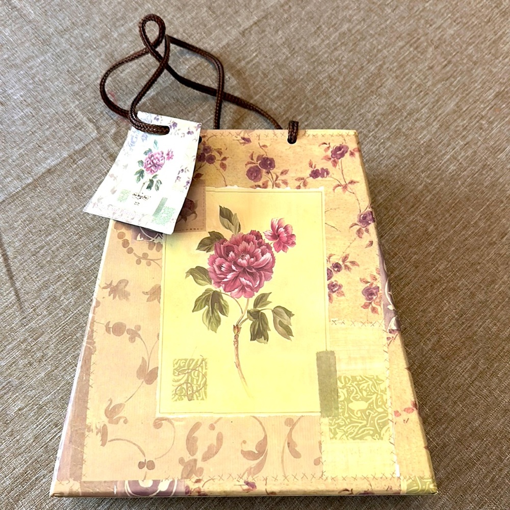 Once upon  rose note card portfolio 16 note cards & envelopes bag design NEW